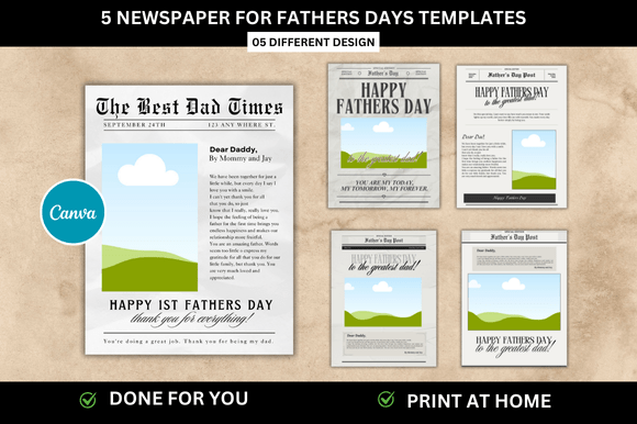 Download 5 Fathers Day Newspaper Templates - Father Collection