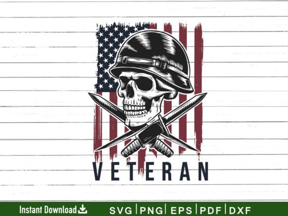 Download USA Veteran Skull Svg File, Cutting File - Premium Bundle