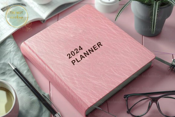 Download Pink Book Cover Mockup, 2024 Planner - 2024 planner Collection