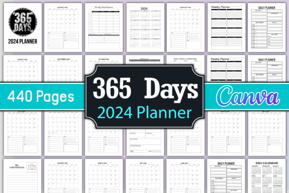 Download 365 Days 2024 Planner - Editable - 2024 planner Collection