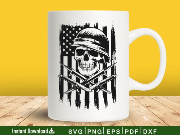 Download USA Veteran Skull Svg File, Cutting File - Premium Bundle