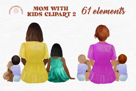 Download Mom with Kids Clipart Mom and Toddler 2 - Mom with kids Collection