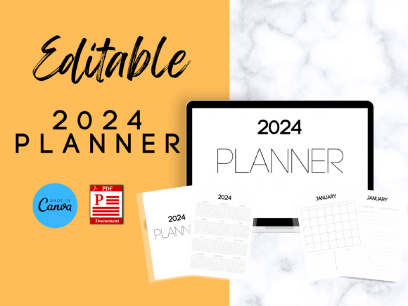 Download Editable Minimal 2024 Planner - 2024 planner Collection
