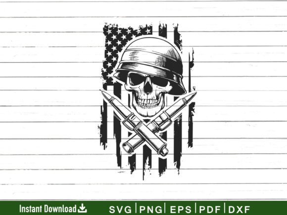 Download USA Veteran Skull Svg File, Cutting File - Premium Resources