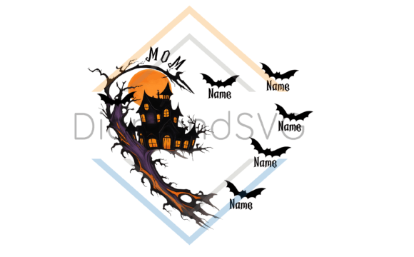 Download Custom Halloween Mom with Kids Name PNG - Mom with kids Collection